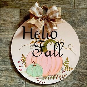 14” wood round door hanger.